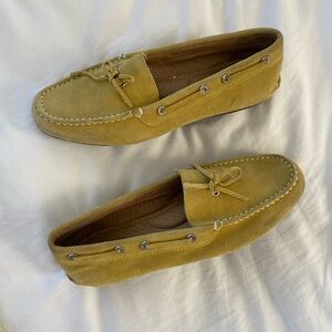 Lands' End Women's Suede Loafers - Mustard Yellow